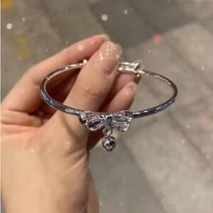 Sterling Silver Bow Bell Bracelet